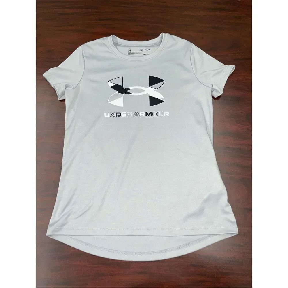 Under Armour Boys Grey Short Sleeve Heatgear Tee Size Youth Small
